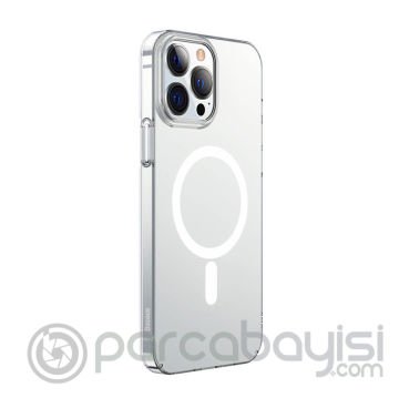 Baseus Crystal iPhone 13 Pro Magsafe Silikon Kılıf + Tempered Ekran Koruyucu Set