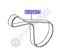 V Kayış Kia Soul-Rio-Cerato-Ceed-Venga Orijinal | 252122B030