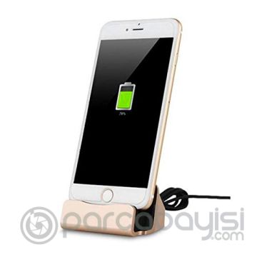İPhone 11,XS XR 6,6s,7,8  2in1 Masaüstü Stand+ Usb Şarj Kablosu