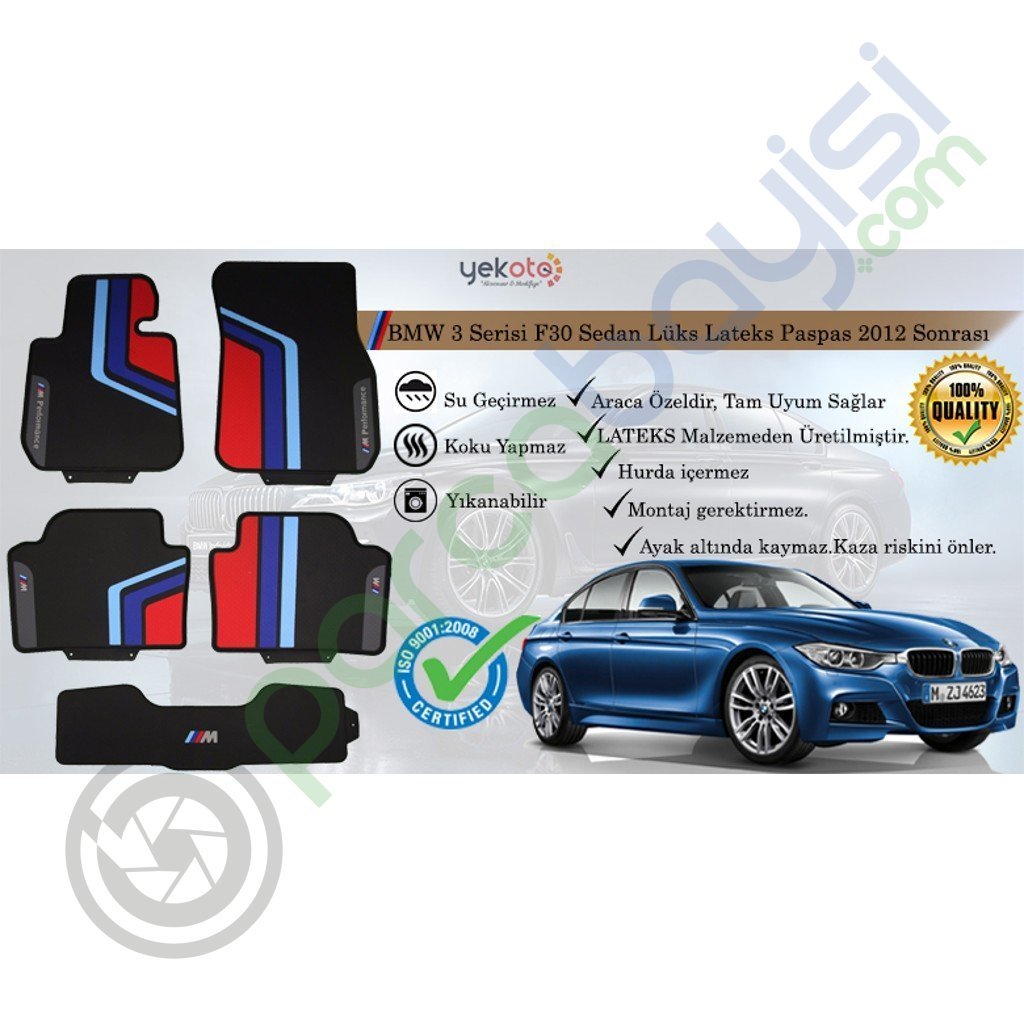 Bmw 3 Serisi F30 Sedan Lüks Lateks Paspas 2012 Sonrası