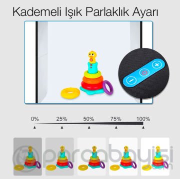 PULUZ 25cm Taşınabilir 97 CRI Işıklı Ürün Fotoğraf Çekim Çadırı Stüdyo