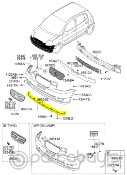 Kia Picanto Ön Tampon Alt Bakaliti Orjinal | 8652507000