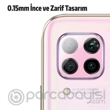 Huawei P40 Lite Tempered Cam Kamera Koruyucu