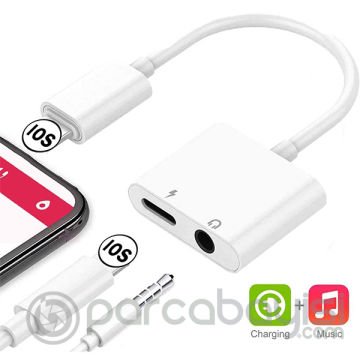 İPhone-3.5mm Kulaklık Ve Şarj Dönüştürücü Başlık Adaptör Kablo