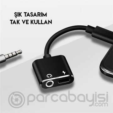 İPhone-3.5mm Kulaklık Ve Şarj Dönüştürücü Başlık Adaptör Kablo
