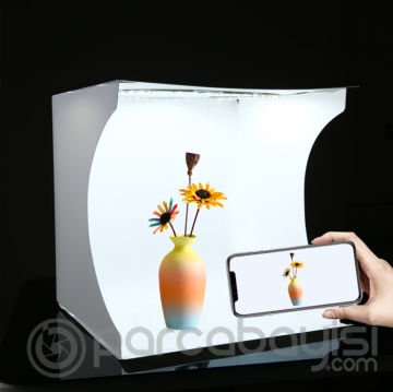 PULUZ 30cm Katlanabilir Işıklı Ürün Fotoğrafı Çekim Çadırı Mini Stüdyo