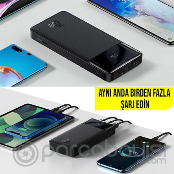 Baseus BiPow 20000 mAh 20W Hızlı Şarj Powerbank Taşınabilir Hızlı Şarj Cihazı