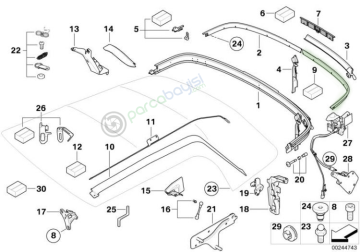 Mini Cooper Cabrio Arka Tente Çıtası Sol Orjinal | 51137123437