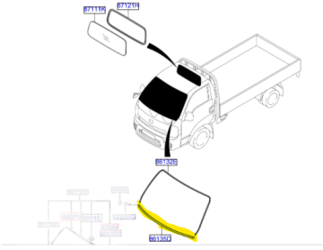 Kia Bongo Ön Cam Alt Fitil Orjinal | 861354E010