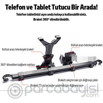 Ally Araç Arka Koltuk  Çi̇ft Başlıklı Telefon, Tablet tutucu