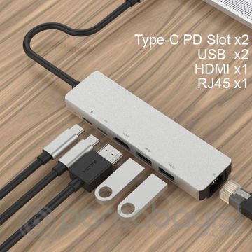 Ally Usb (Type-C to 6in1 Hdtv 2XUSB+PD) RJ45 Hub Adaptör Çoklayıcı