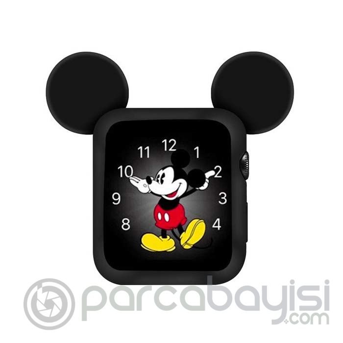 Ally Apple Watch 6-5-4-3-2 için 42mm Mickey Mouse Silikon Kılıf
