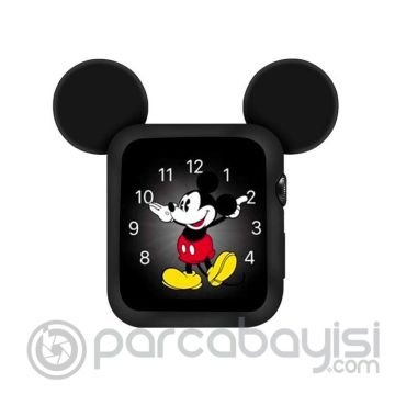 Ally Apple Watch 6-5-4-3-2 için 42mm Mickey Mouse Silikon Kılıf