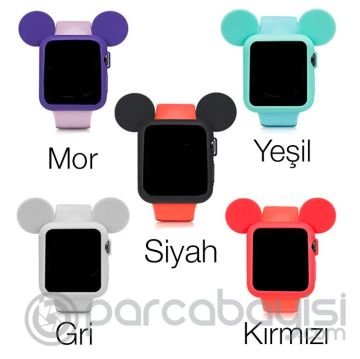 Ally Apple Watch 6-5-4-3-2 için 42mm Mickey Mouse Silikon Kılıf