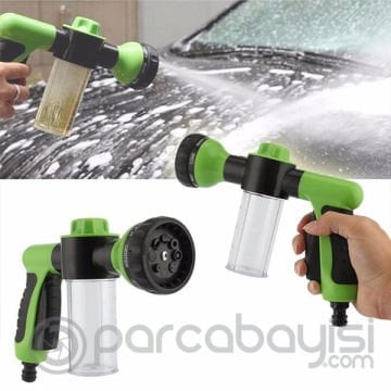 ALLY Sabun Hazneli 8 Fonksiyonlu Basınçlı Su Tabancası Hortum Başlığı