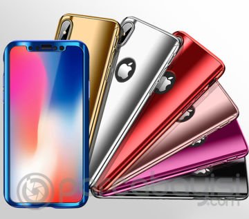 Voero İphone X Xs 360 Koruma Aynalı Parlak Kılıf+ Kırılmaz