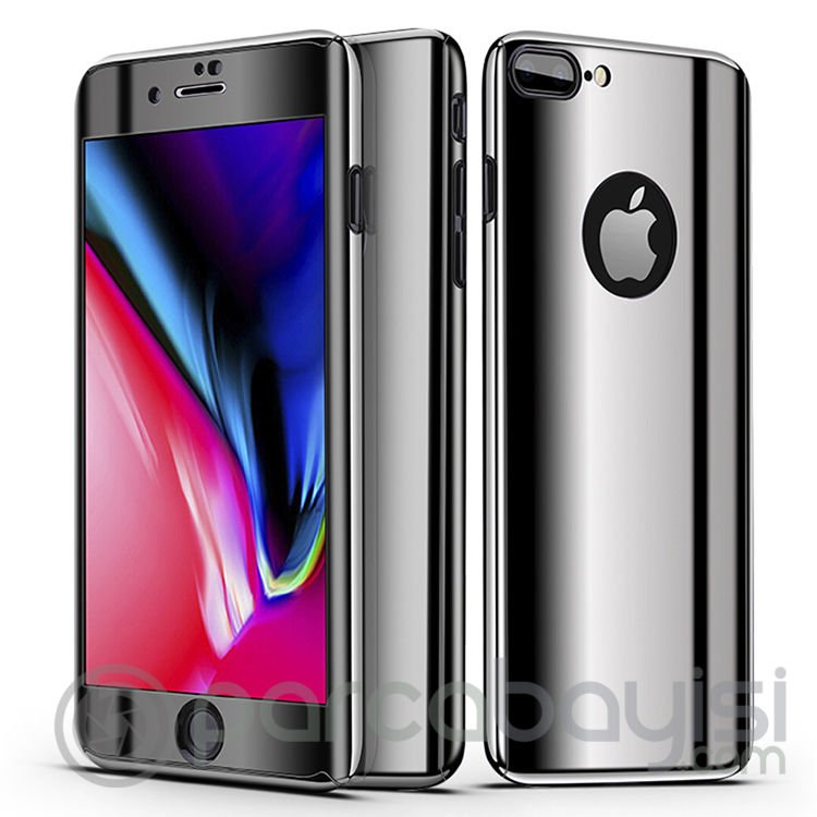 Voero iPhone SE3-SE2 İPhone 8-7 Kılıf Aynalı Parlak Kılıf+ Kırılmaz