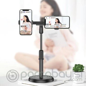 ALLY Masaüstü Youtube Tiktok Canlı Yayın Çift Telefon Tutucu Stand