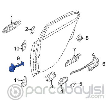 Kia Rio Arka Kapı Açma Gergisi Sol Orjinal | 794801G000