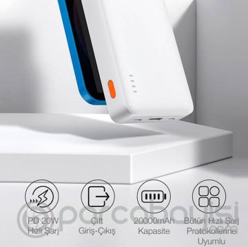 Baseus Airpow 20000mAh 20W QC3 PD Hızlı Şarj Taşınabilir Powerbank