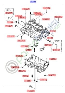 Silindir Bloku Kia Rio Venga Orjinal | 385Y32Bh00
