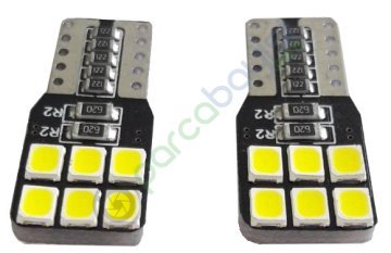 Yekled T10 Park Dipsiz Ampul 12 Led Beyaz Işık Canbus Arıza Kesicili 12V Plaka Tavan Aydınlatma 2 Adet