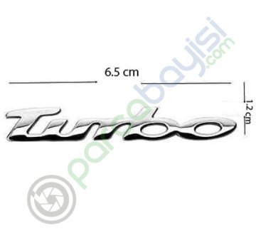 Turbo Metal 3D Amblem Logo Orjinal Style Krom