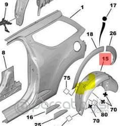 ARKA ÇAMURLUK DAVLUMBAZ SOL C3 III CITROEN ORJİNAL | 8533.Q0