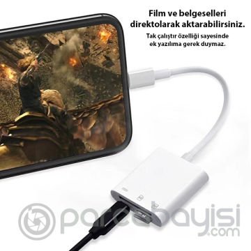 ALLY NK-101Y Pro 3 İn 1 İPhone Lightning to SD-TF Çevirici Adaptör
