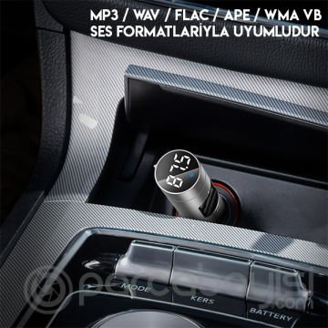 Baseus Energy Column Çift USB FM Transmitter Hızlı Araç Şarjı