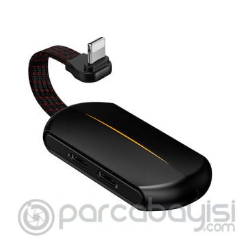 Baseus L47 3in1 2X iPhone Lightning başlık Ve 3.5mm Kulaklık Çıkışlı Şarj Adaptörü