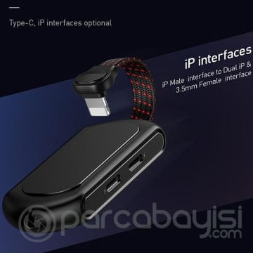 Baseus L47 3in1 2X iPhone Lightning başlık Ve 3.5mm Kulaklık Çıkışlı Şarj Adaptörü