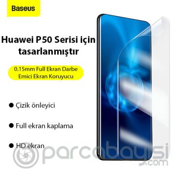 BASEUS Huawei P50 0.15mm Full Darbe Emici Ekran Koruyucu 2 Adet Set