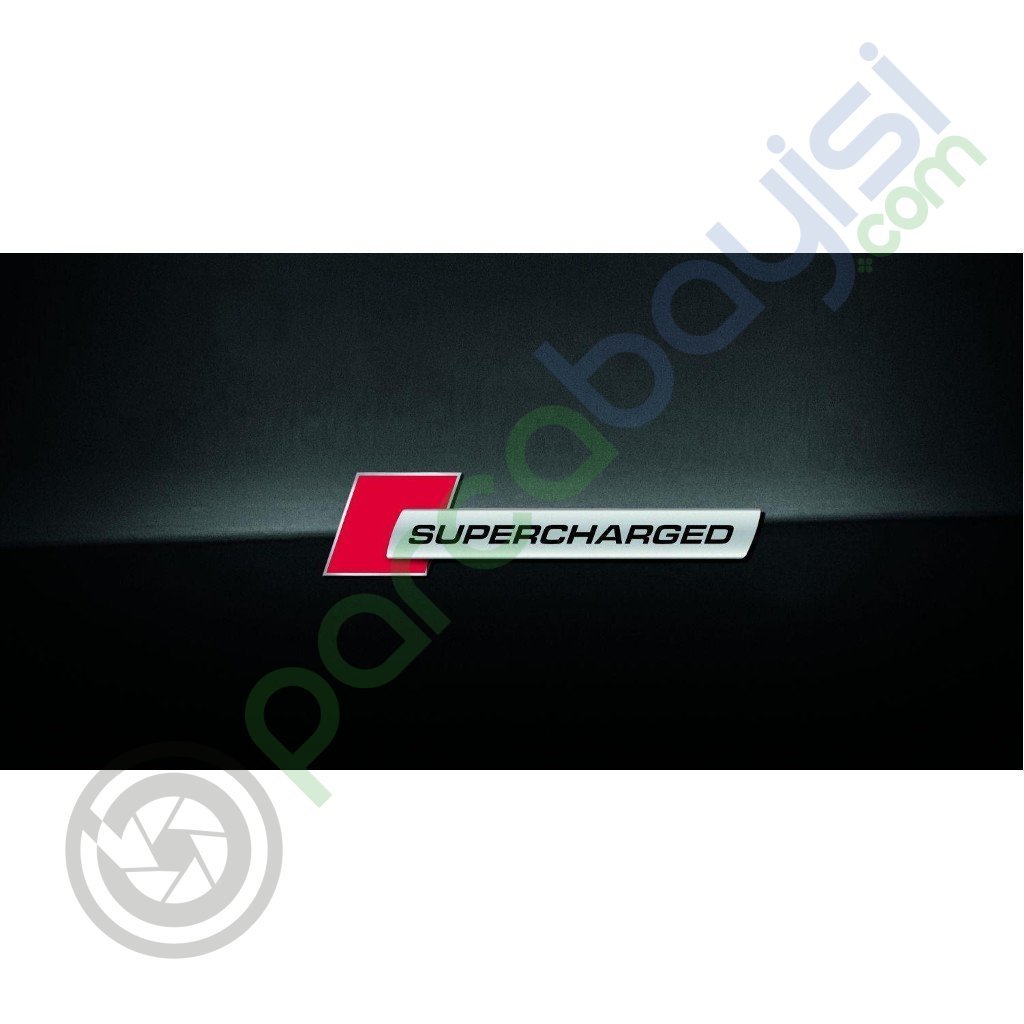 Supercharged Kırmızı Metal 3D Amblem Logo Orjinal Style