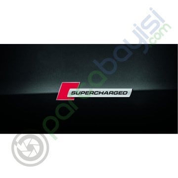 Supercharged Kırmızı Metal 3D Amblem Logo Orjinal Style