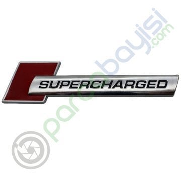 Supercharged Kırmızı Metal 3D Amblem Logo Orjinal Style