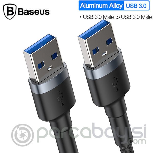 Baseus cafule Kablo USB3.0 Male TO USB3.0 Male 2A İki Ucu Usb  Erkek Kablo 1M