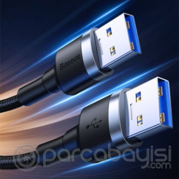 Baseus cafule Kablo USB3.0 Male TO USB3.0 Male 2A İki Ucu Usb  Erkek Kablo 1M