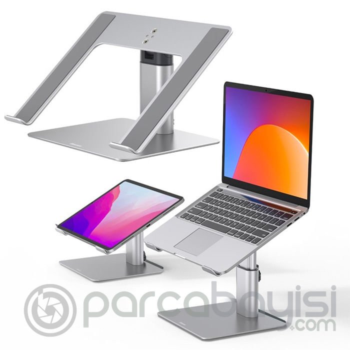 Baseus Ayarlanabilir Yükseklik Metal Tablet - Laptop Dizüstü Bilgisayar Standı