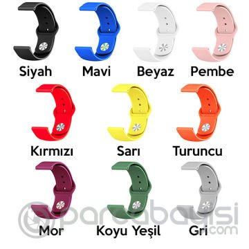 20MM Galaxy Watch 42MM- Active 1-2- S2 Classic Kayış Kordon Silikon