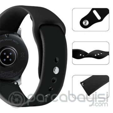 20MM Galaxy Watch 42MM- Active 1-2- S2 Classic Kayış Kordon Silikon