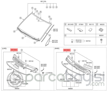 Kia Venga Ön Cam Alt Panjuru Orjinal | 861501P000