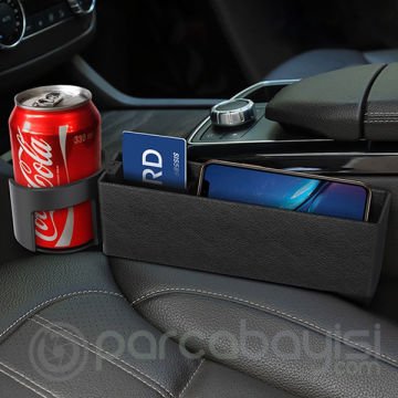 ALLY Araç İçi Koltuk Yanı Arası Plastik Cep Eşya Gözü ve Bardaklık