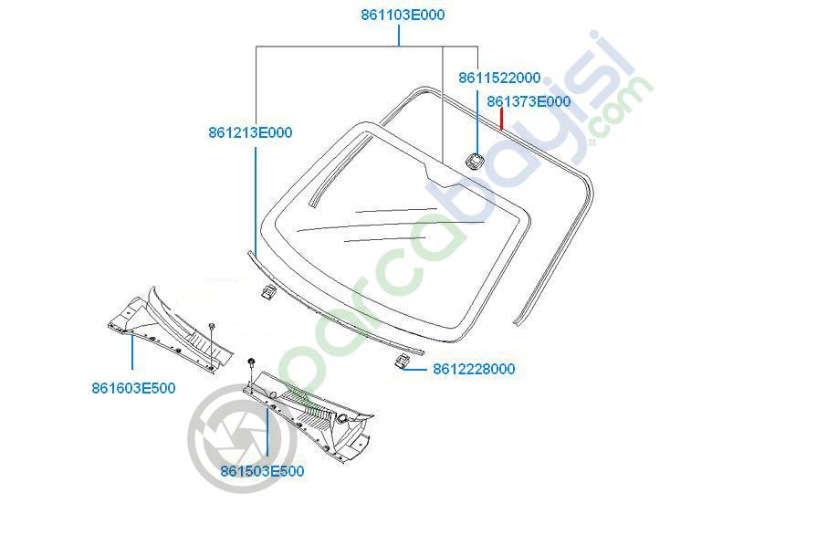 Kia Sorento Ön Cam Çıtası Orjinal | 861373E000