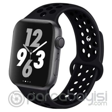Ally Apple Watch 7-8 45mm 6-5-4 44mm Kayış Kordon Nike Style Soft Silikon 3-2-1 42mm