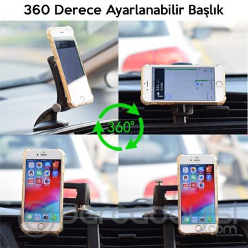 Ally Güçlü Mıknatıslı Karbon Fiber Taban Araç Telefon Tutucu