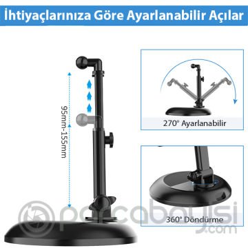 Ally PB-46E Telefon, Tablet Tutucu 360° Ayarlanabi̇li̇r Konforlu Masa Standı