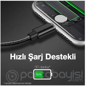 Ally USB-Type C iPhone 20W PD Hızlı Şarj Kablosu 20CM Kısa Kopmaz Halat Kablo