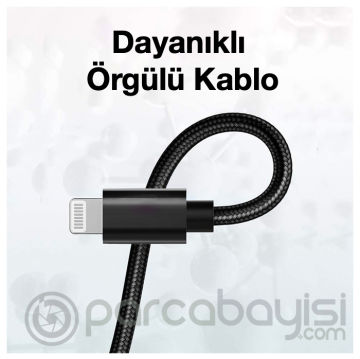 Ally USB-Type C iPhone 20W PD Hızlı Şarj Kablosu 20CM Kısa Kopmaz Halat Kablo