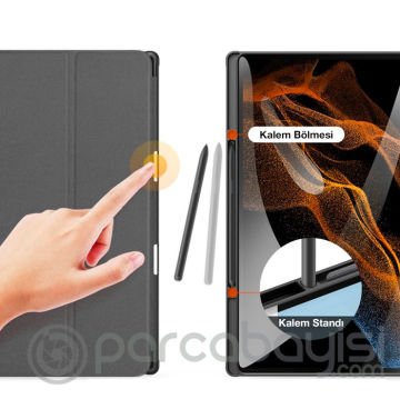 Dux Ducis Samsung Galaxy Tab S8 Ultra (X900-X906) Kılıf Kalem Bölmeli Standlı Domo Series